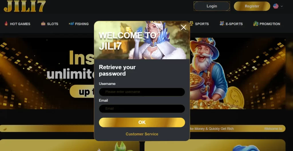 Forgot Jili7 password