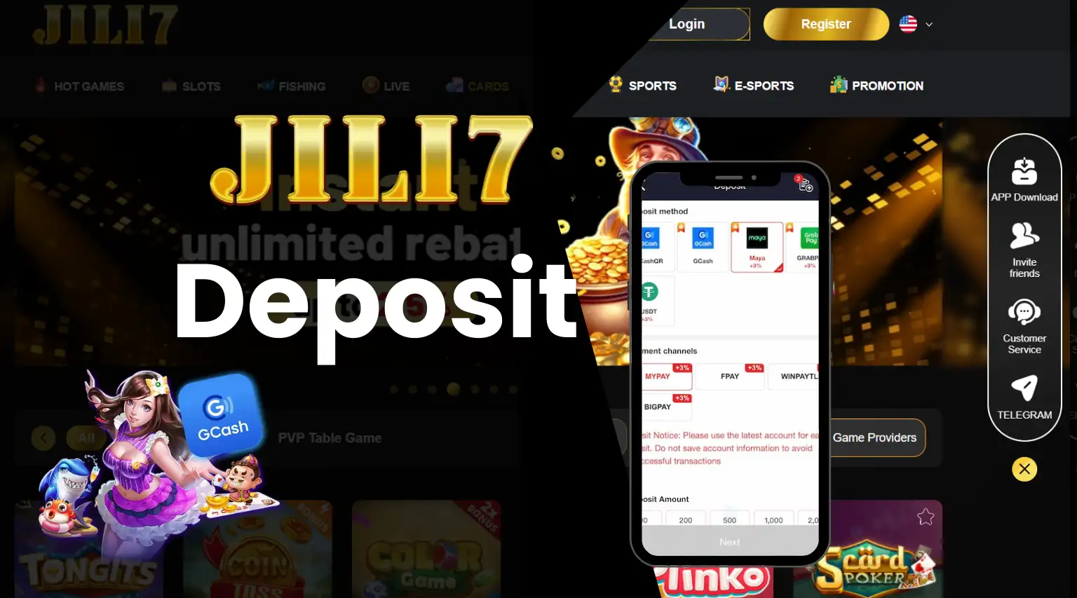 Attractive promotions when depositing money into Jili7 and sending money to Jili7